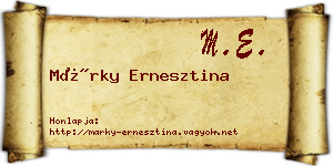 Márky Ernesztina névjegykártya